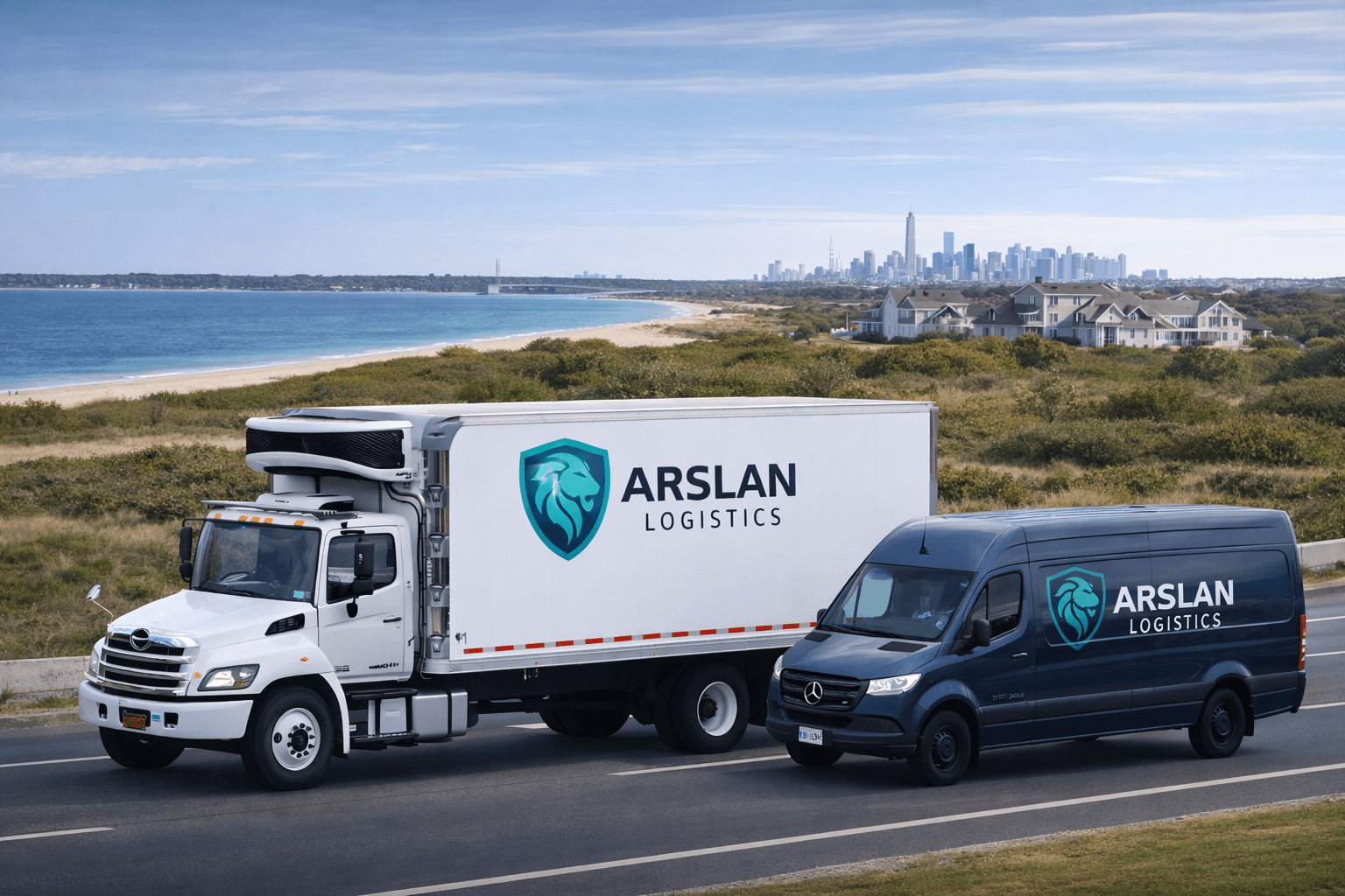 Arslan Logistics fleet on coastal route serving the Hamptons